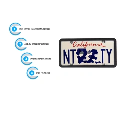 High Quality Plastic Car ABS License Plate Frame With PC/PS Cover