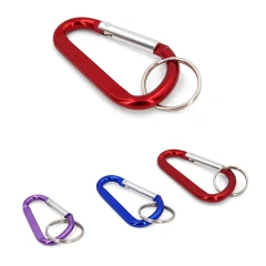 Wholesale D-Ring oem aluminum metal keychain hiking karabiner carabiner ring hook