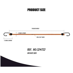 30" rubber bungee strap tie down cord