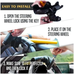 Universal Anti Theft Car Vehicle Steering Wheel Security Lock