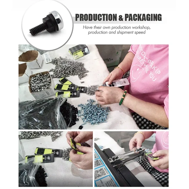 Set of 4 Pack Nylon Car License Plate Fasteners Screws Chrome ABS Caps Cover