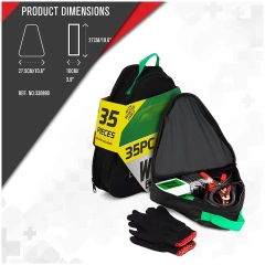 35 pieces Vehicle Tool Set Auto Car Emergency Repair and rescue Kit With Jumper Cables