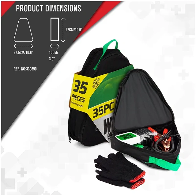 35 pieces Vehicle Tool Set Auto Car Emergency Repair and rescue Kit With Jumper Cables