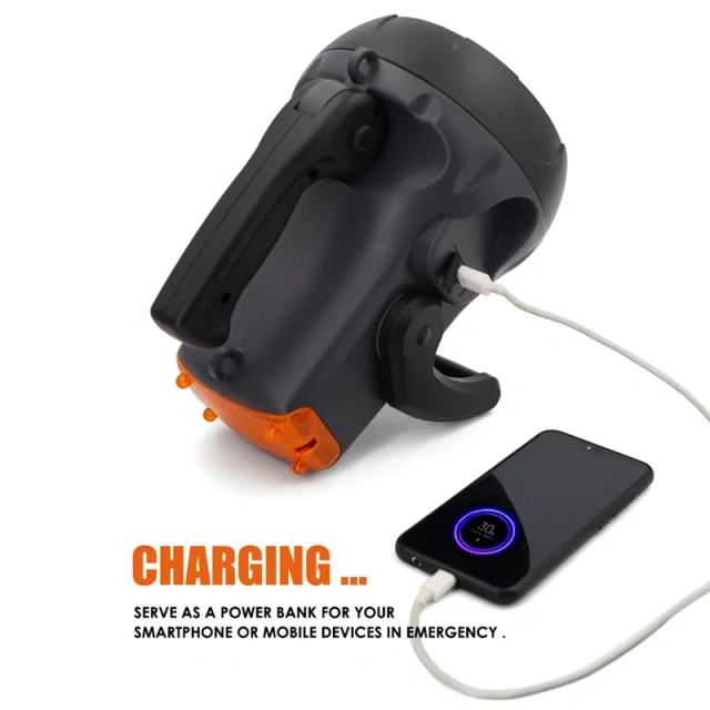 Rechargeable 10 Watt Handheld LED Spotlight Flashlight with Blinking Light 4000mAh Li-ion