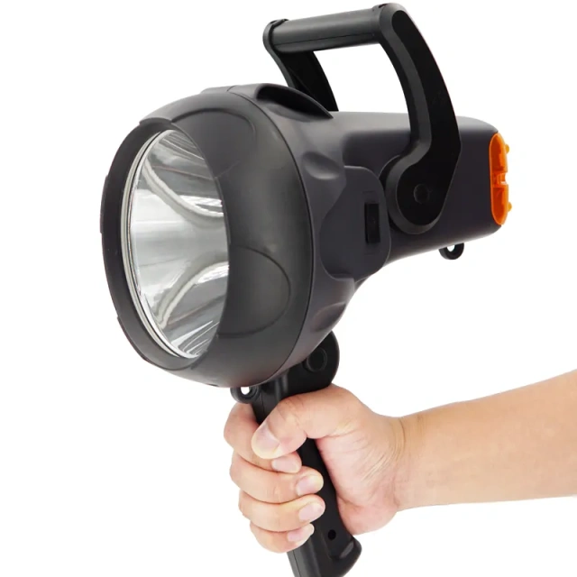 Rechargeable 10 Watt Handheld LED Spotlight Flashlight with Blinking 6000mAh Li-ion