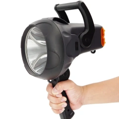Rechargeable 10 Watt Handheld LED Spotlight Flashlight with Blinking Light 4000mAh Li-ion