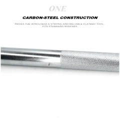 40 Inches Square Head Chrome Combination Winch Bar