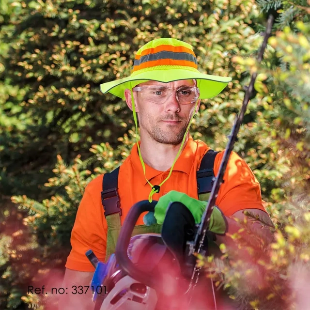 Custom mens wide brim boonie hats custom high visibility sun safety bucket ranger hat for men