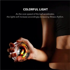 Auto Power Self-starting Wrist Gyro Power Spinner Ball Hand Exercises Ball Black