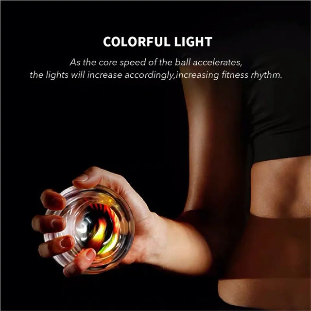 Auto Power Self-starting Wrist Gyro Power Spinner Ball Hand Exercises Ball Black