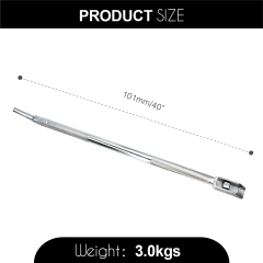 40 Inches Square Head Chrome Combination Winch Bar