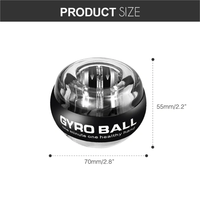 Auto Power Self-starting Wrist Gyro Power Spinner Ball Hand Exercises Ball Black