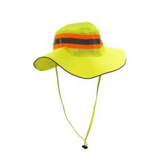 Custom mens wide brim boonie hats custom high visibility sun safety bucket ranger hat for men