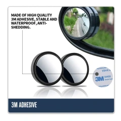 Custom Adjustable Car Blind Spot Mirror Round HD Glass Wide Angle Convex Rear View Side Mirror