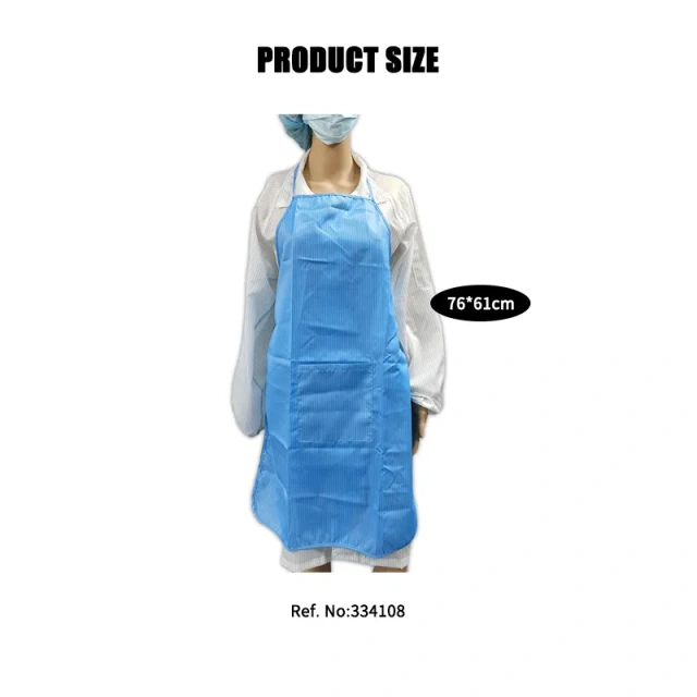Blue esd clean room apron antiststic tabard apron for laboratory cleantoom