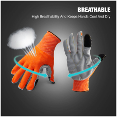 Cow Split Leather Palm Working Breathable Gardening Mechanic Engineered Safety Gloves