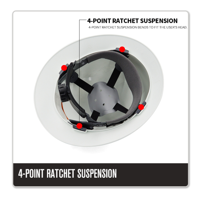 4 Point Ratcheting Personal Protective abs full brim protection hard safety hats hard