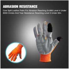 Cow Split Leather Palm Working Breathable Gardening Mechanic Engineered Safety Gloves