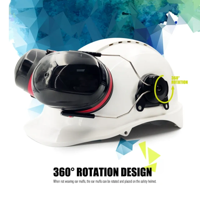 Sound Proof Anti Noise Ear Muffs Construction Safety Safety Helmet Hearing Protection Earmuff for Helmet