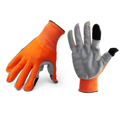 Cow Split Leather Palm Working Breathable Gardening Mechanic Engineered Safety Gloves