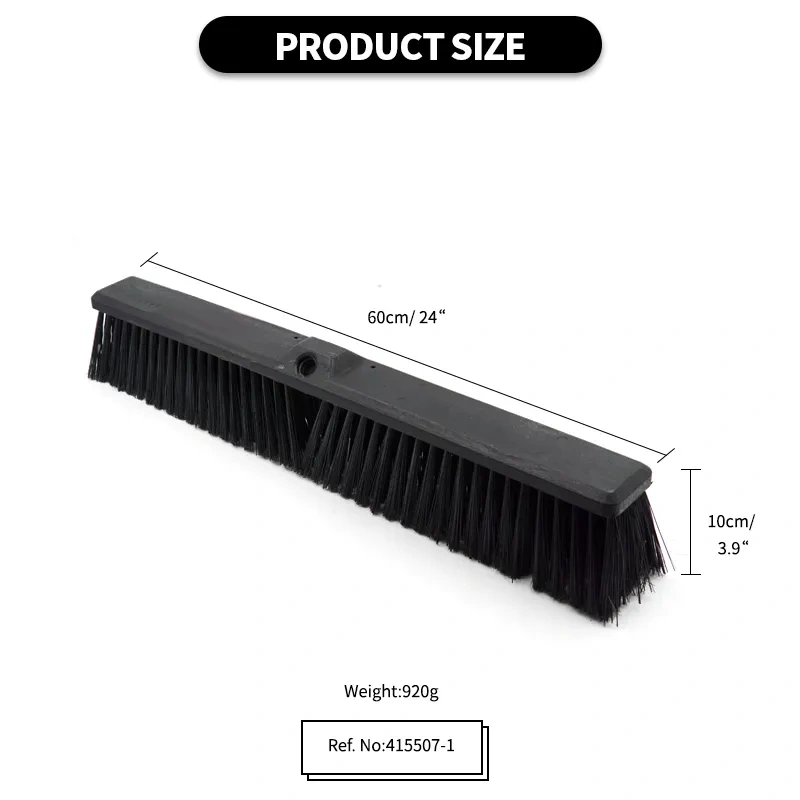 Heavy Duty Concrete Broom Heads Outdoor Push Hand Floor Road Scrub Brush