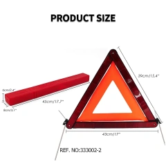 Foldable Red High Visibility Reflective Emergency Safety Warning Sign Triangle for Cars