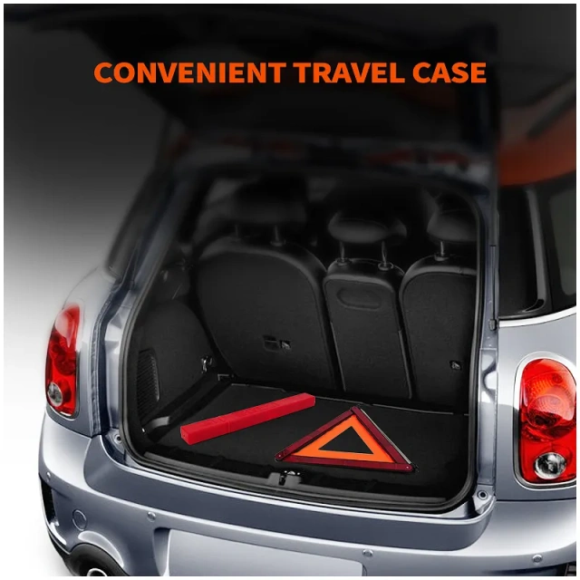 Foldable Red High Visibility Reflective Emergency Safety Warning Sign Triangle for Cars