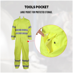 Working Fire Retardant FR Coverall Flame Resistant Reflective Safety Clothing With Reflective Tape