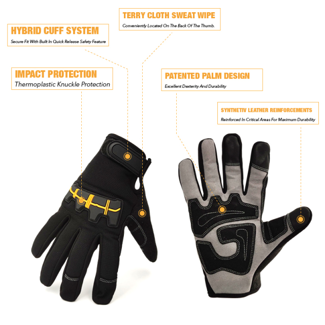 Mechanic Working Gloves General Utility Durable Work Gloves Industrial Use