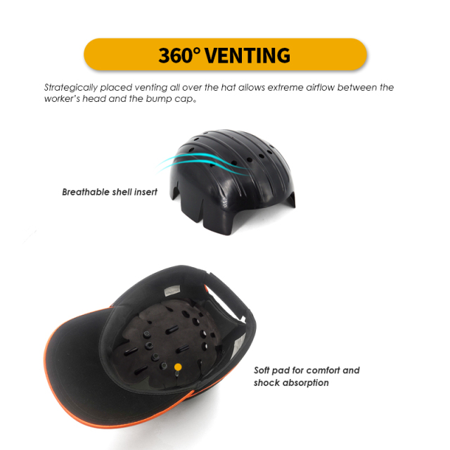 Lightweight ABS EVA Protective Bump Cap Insert Breathable Head Protection