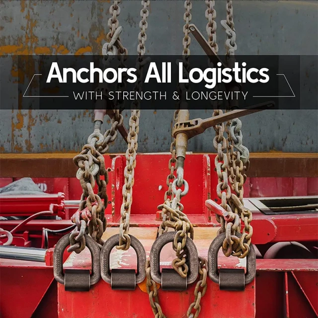 Heavy Duty Weld-On Forged D Ring 47000 Pounds Break Strength for Trailers Trucks and Cargo Tie Downs