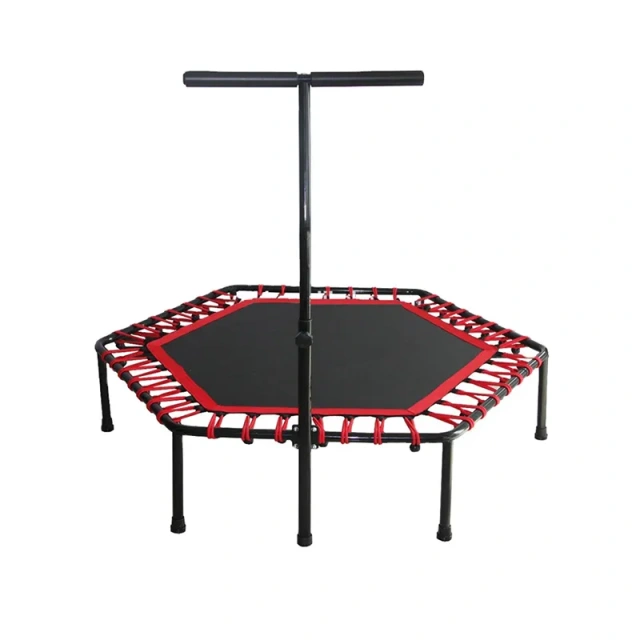 Foldable Home Indoor Fitness Kids Safety Round Jumping Trampoline with Adjustable Foam Handle