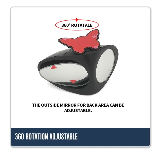 Adjustable Triangle Double Lens Left Blind Spot Rear View Mirrors for Car