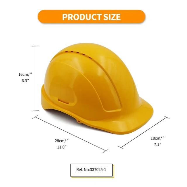 Security Personal Protective Vented Work Safety Helmet Hard Hat with 6-point Adjustable Ratchet Suspension