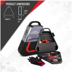Custom Universal 28 pieces Tool Set Auto Car Emergency repair and rescue Kit With Jumper Cables