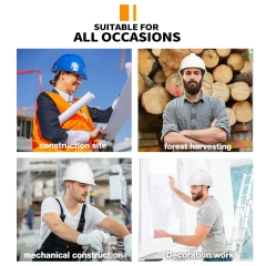 Industrial Full Brim Hard Hat Work Safety Helmet with Adjustable 6 Point Ratchet Suspension