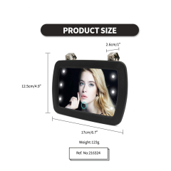 Led Car Make-up Make Up Car Vanity Mirror Visor Attachable with Led Lights
