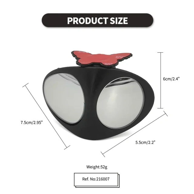 Adjustable Triangle Double Lens Left Blind Spot Rear View Mirrors for Car
