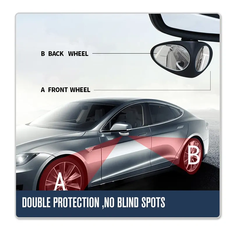 Adjustable Triangle Double Lens Left Blind Spot Rear View Mirrors for Car