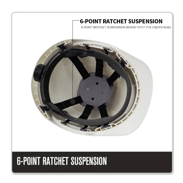 ABS Hard Hat white Lightweight Adjustable 6-Point Ratchet safety helmet