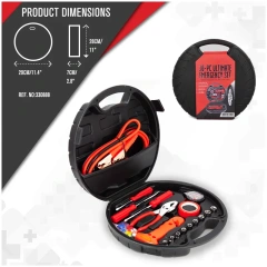 Custom Universal 30 pieces Tool Set Auto Car Emergency repair and rescue Kit With Jumper Cables