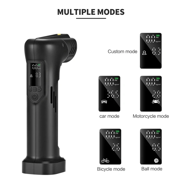 12V Wireless Cordless Rechargeable Digital Display Tyre Compressor Tire Pressure Inflator Gauge Digital for Car/Bike/Balls