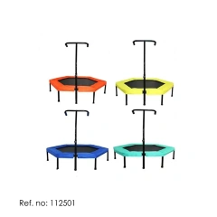 Foldable Home Indoor Fitness Kids Safety Round Jumping Trampoline with Adjustable Foam Handle