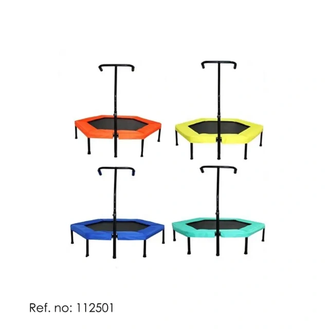 Foldable Home Indoor Fitness Kids Safety Round Jumping Trampoline with Adjustable Foam Handle