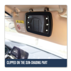 Led Car Make-up Make Up Car Vanity Mirror Visor Attachable with Led Lights