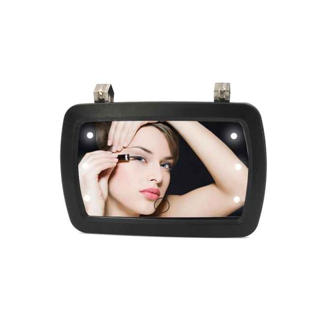 Led Car Make-up Make Up Car Vanity Mirror Visor Attachable with Led Lights