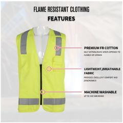 High Visibility Reflective FR Coat Flame Resistant Clothing Safety Vest