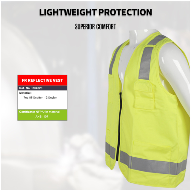 High Visibility Reflective FR Coat Flame Resistant Clothing Safety Vest