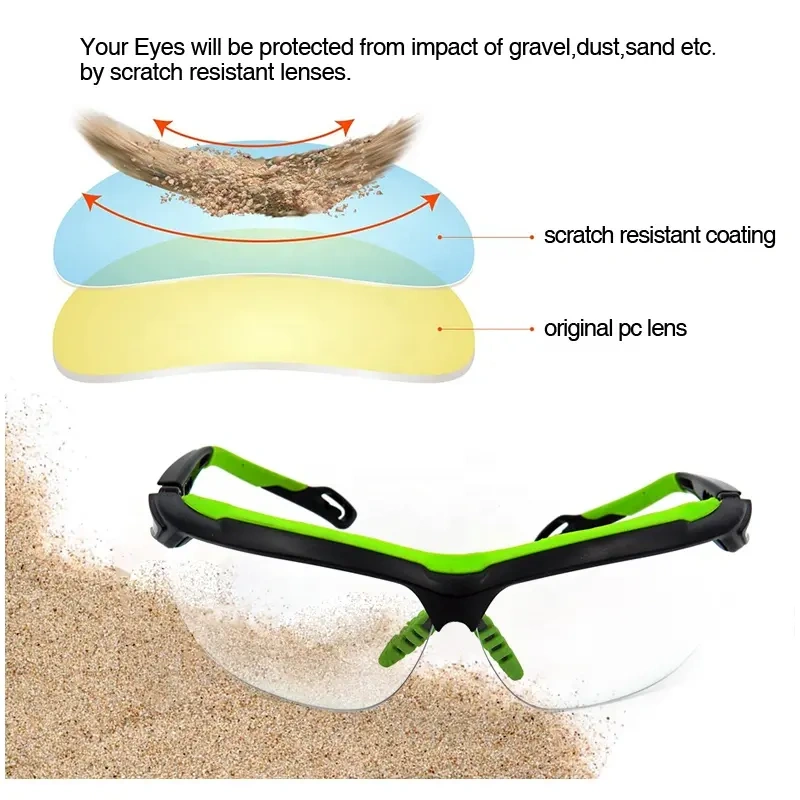 Fashionable construction workman safety clear glasses sport eye protection antifog work glasses for work