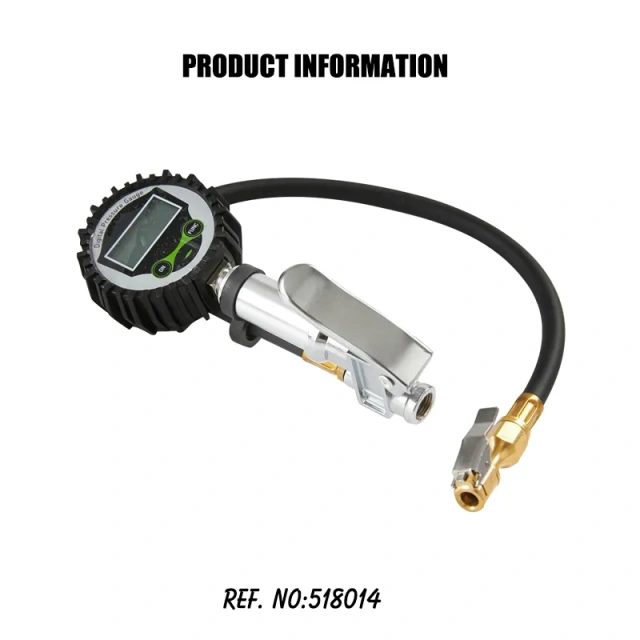 Tire inflating gun with digital tire pressure gauge